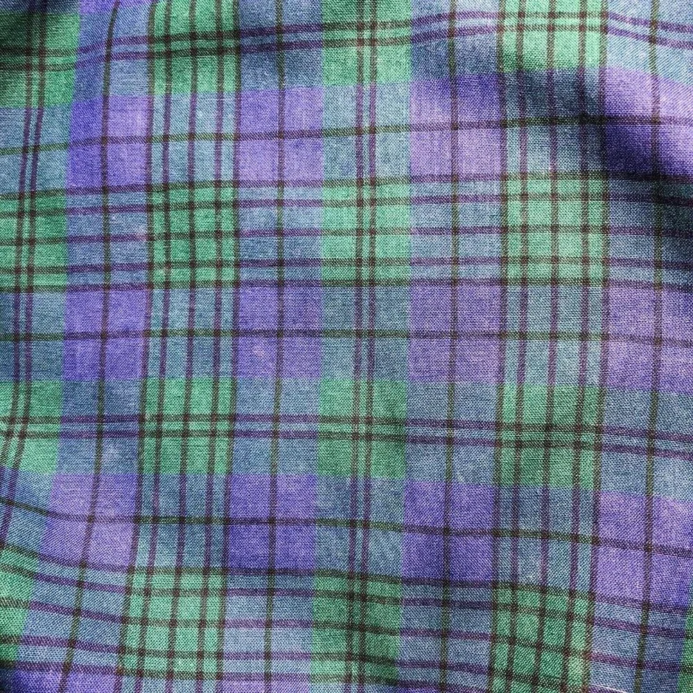 Vintage 1990s 90s Y2K Mall Goth Grunge Valentino Plaid Blue and Green Robe Rare - Picture 5 of 6